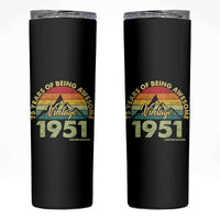 75th Birthday Skinny Tumbler Vintage 1951 Limited Edition 75 Year Old Gift