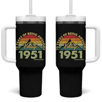 75th Birthday Tumbler With Handle Vintage 1951 Limited Edition 75 Year Old Gift