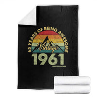 65th Birthday Throw Blanket Vintage 1961 Limited Edition 65 Year Old Gift