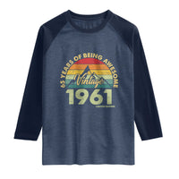 65th Birthday Raglan Shirt Vintage 1961 Limited Edition 65 Year Old Gift