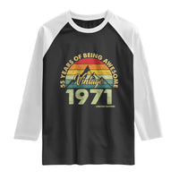55th Birthday Raglan Shirt Vintage 1971 Limited Edition 55 Year Old Gift