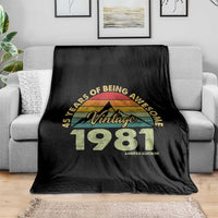45th Birthday Throw Blanket Vintage 1981 Limited Edition 45 Year Old Gift