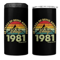 45th Birthday 4 in 1 Can Cooler Tumbler Vintage 1981 Limited Edition 45 Year Old Gift