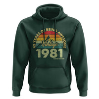 45th Birthday Hoodie Vintage 1981 Limited Edition 45 Year Old Gift