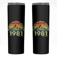 45th Birthday Skinny Tumbler Vintage 1981 Limited Edition 45 Year Old Gift