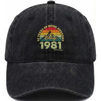 45th Birthday Washed Cotton Baseball Cap Vintage 1981 Limited Edition 45 Year Old Gift