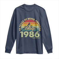 40th Birthday Long Sleeve Shirt Vintage 1986 Limited Edition 40 Year Old Gift