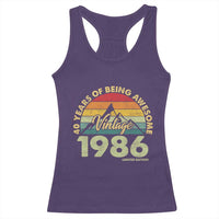 40th Birthday Racerback Tank Top Vintage 1986 Limited Edition 40 Year Old Gift