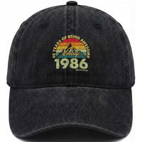 40th Birthday Washed Cotton Baseball Cap Vintage 1986 Limited Edition 40 Year Old Gift