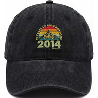 12th Birthday Washed Cotton Baseball Cap Vintage 2014 Limited Edition 12 Year Old Gift