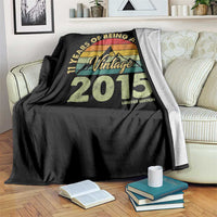 11th Birthday Throw Blanket Vintage 2015 Limited Edition 11 Year Old Gift