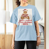 Personalised My First Christmas T Shirt For Women Custom Name Newborn Baby 1st Xmas - Wonder Print Shop