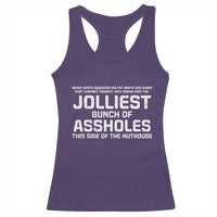 Funny Christmas Racerback Tank Top Jolliest Bunch of A-Holes Xmas Vacation - Wonder Print Shop