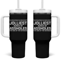 Funny Christmas Tumbler With Handle Jolliest Bunch of A-Holes Xmas Vacation - Wonder Print Shop