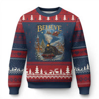Polar Express Ugly Christmas Sweater Retro Vintage Xmas Believe - Wonder Print Shop