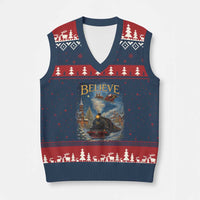 Polar Express V-Neck Knit Sweater Vest Retro Vintage Xmas Believe - Wonder Print Shop