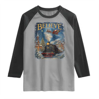 Polar Express Raglan Shirt Retro Vintage Christmas Believe - Wonder Print Shop