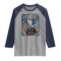 Polar Express Raglan Shirt Retro Vintage Christmas Believe - Wonder Print Shop