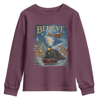 Polar Express Youth Sweatshirt Retro Vintage Christmas Believe - Wonder Print Shop