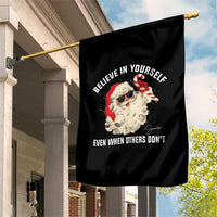 Vintage Christmas Santa Claus Face Garden Flag Retro Believe In Yourself Funny Motivational - Wonder Print Shop