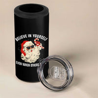 Vintage Christmas Santa Claus Face 4 in 1 Can Cooler Tumbler Retro Believe In Yourself Funny Motivational - Wonder Print Shop