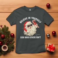 Vintage Christmas Santa Claus Face T Shirt Retro Believe In Yourself Funny Motivational - Wonder Print Shop