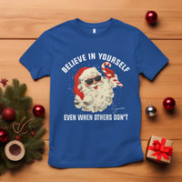 Vintage Christmas Santa Claus Face T Shirt Retro Believe In Yourself Funny Motivational - Wonder Print Shop