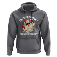 Vintage Christmas Santa Claus Face Hoodie Retro Believe In Yourself Funny Motivational - Wonder Print Shop
