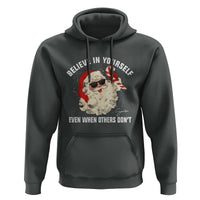 Vintage Christmas Santa Claus Face Hoodie Retro Believe In Yourself Funny Motivational - Wonder Print Shop