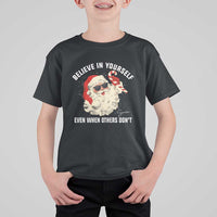 Vintage Christmas Santa Claus Face T Shirt For Kid Retro Believe In Yourself Funny Motivational - Wonder Print Shop