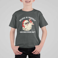 Vintage Christmas Santa Claus Face T Shirt For Kid Retro Believe In Yourself Funny Motivational - Wonder Print Shop