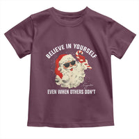Vintage Christmas Santa Claus Face Toddler T Shirt Retro Believe In Yourself Funny Motivational - Wonder Print Shop