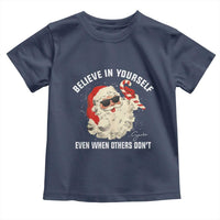 Vintage Christmas Santa Claus Face Toddler T Shirt Retro Believe In Yourself Funny Motivational - Wonder Print Shop