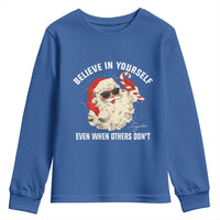Vintage Christmas Santa Claus Face Youth Sweatshirt Retro Believe In Yourself Funny Motivational - Wonder Print Shop
