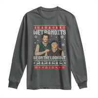Ugly Christmas Movie Long Sleeve Shirt Funny Wet Bandits Home Xmas Alone - Wonder Print Shop