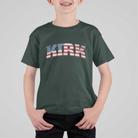 Kirk T Shirt For Kid American Flag Charlie Kirk Last Name Surname Team - Wonder Print Shop