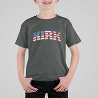 Kirk T Shirt For Kid American Flag Charlie Kirk Last Name Surname Team - Wonder Print Shop