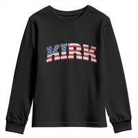 Kirk Youth Sweatshirt American Flag Charlie Kirk Last Name Surname Team - Wonder Print Shop
