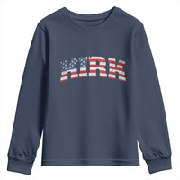 Kirk Youth Sweatshirt American Flag Charlie Kirk Last Name Surname Team - Wonder Print Shop