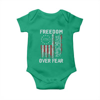 Freedom Over Fear Baby Onesie Vintage US American Flag - Wonder Print Shop