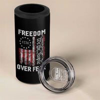 Freedom Over Fear 4 in 1 Can Cooler Tumbler Vintage US American Flag - Wonder Print Shop