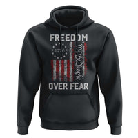 Freedom Over Fear Hoodie Vintage US American Flag - Wonder Print Shop