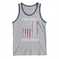 Freedom Over Fear Tank Top Vintage US American Flag - Wonder Print Shop