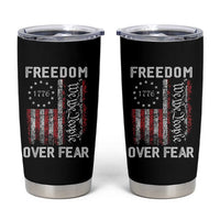 Freedom Over Fear Tumbler Cup Vintage US American Flag - Wonder Print Shop