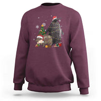Christmas Pesto and Moo Deng Friendship Sweatshirt King Penguin Baby Hippo Viral Meme - Wonder Print Shop