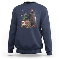 Christmas Pesto and Moo Deng Friendship Sweatshirt King Penguin Baby Hippo Viral Meme - Wonder Print Shop
