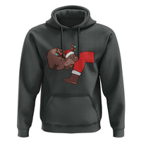 Funny Moo-Deng Christmas Hoodie MooDengMas Xmas Baby Pygmy Hippo Cute Zoo For Family Tee