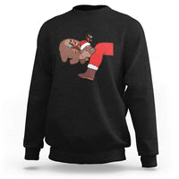Funny Moo-Deng Christmas Sweatshirt MooDengMas Xmas Baby Pygmy Hippo Cute Zoo For Family Tee - Wonder Print Shop