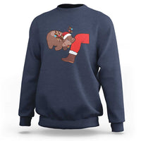 Funny Moo-Deng Christmas Sweatshirt MooDengMas Xmas Baby Pygmy Hippo Cute Zoo For Family Tee - Wonder Print Shop