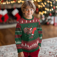 Funny Moo-Deng Christmas Ugly Christmas Sweater MooDengMas Xmas Baby Pygmy Hippo Cute Zoo For Family Tee - Wonder Print Shop